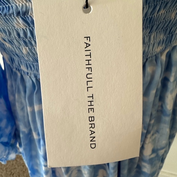 Faithful The Brand New With Tags Alina Mini Dress In Roos Tye Dye Blue 2 - Picture 6 of 12